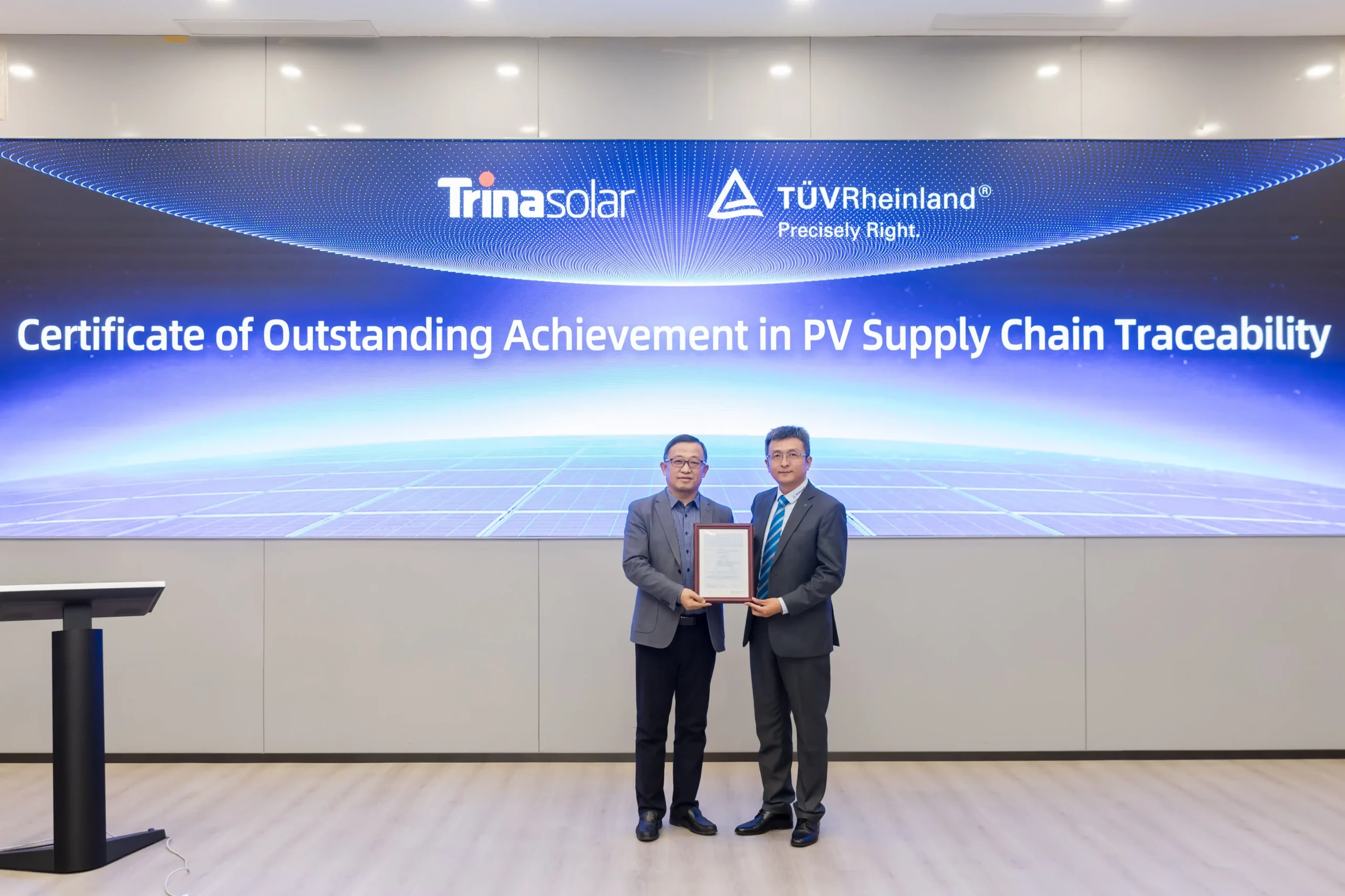 Trinasolar obtiene la calificación AA de TÜV Rheinland por trazabilidad integral en su cadena de suministro fotovoltaica