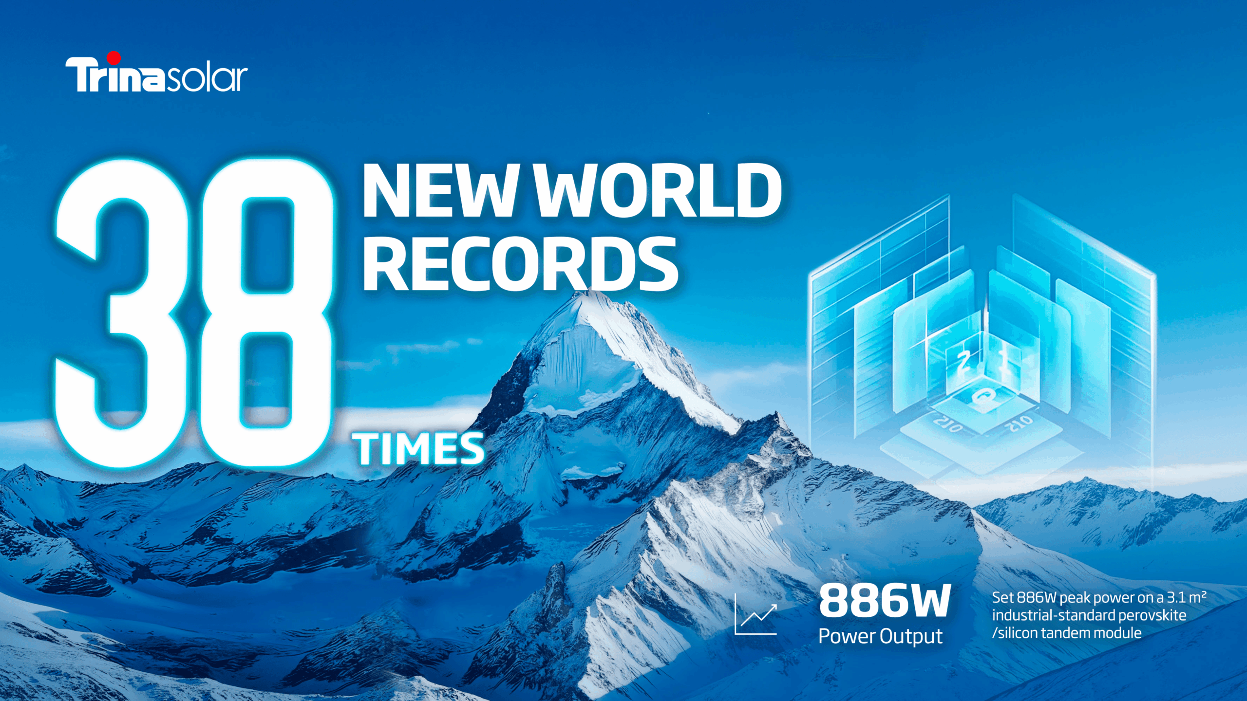 Trina Solar rompe barreras con módulo perovskita-silicio de 886 W